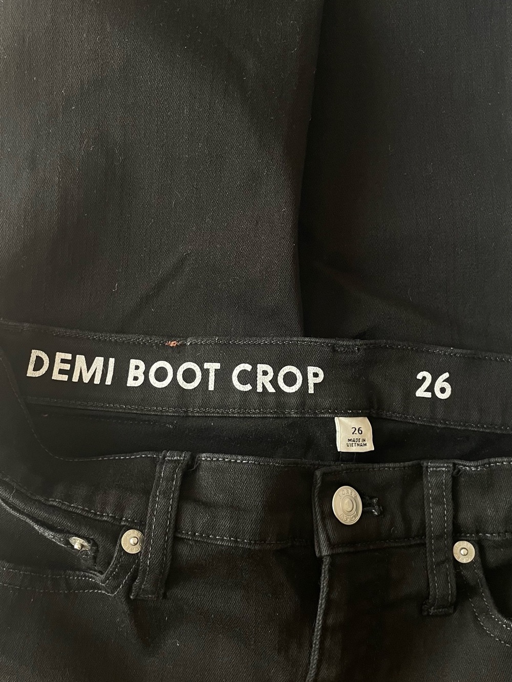 J Crew 9" Billie Demi Boot Crop Black Jeans Size 26 - Picture 5 of 7